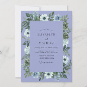 Periwinkle Atmospheric Fine Art Wedding Invitation