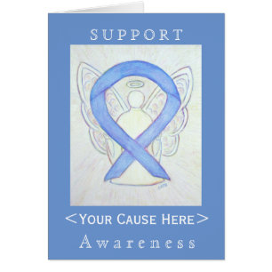 Periwinkle Awareness Ribbon Angel Customized Card