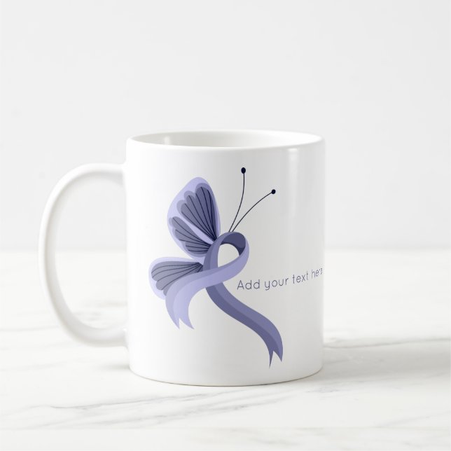 Periwinkle  Awareness Ribbon Butterfly  Coffee Mug (Left)