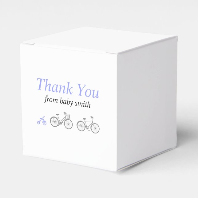 Periwinkle Bicycle Favor Box (Front Side)