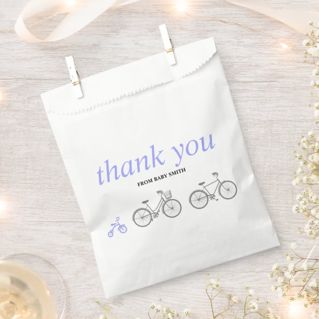 Periwinkle Bicycle Favour Bag (Clipped)