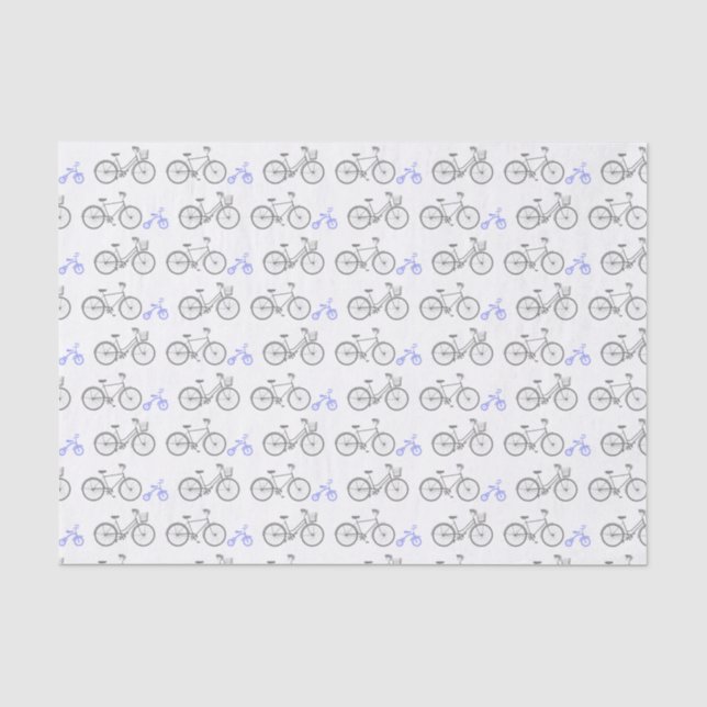 Periwinkle Bicycle Tissue Paper (Front)