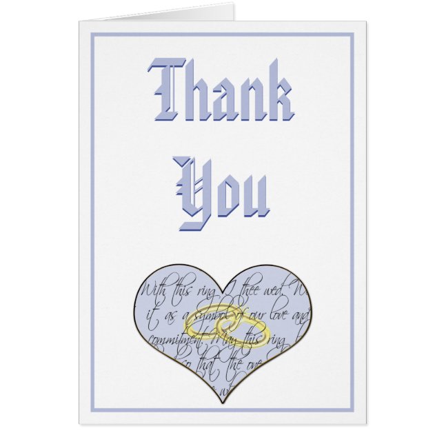 Périwinkle bleu Monogramme Mariage Vow Merci (Devant)