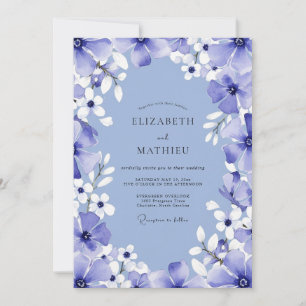 Periwinkle Bloom Romance Wedding Invitation