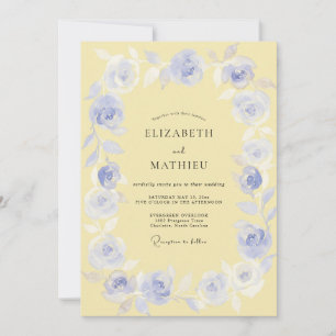 Periwinkle Blossom Meadow Wedding Invitation