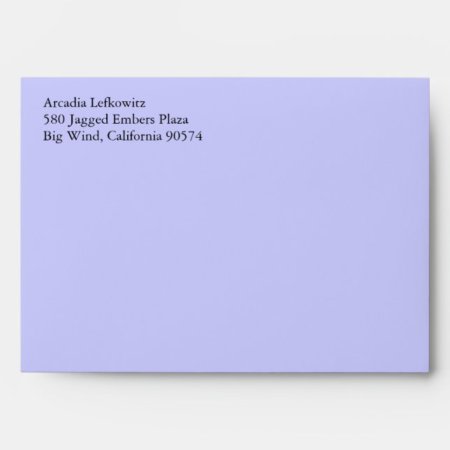 Periwinkle Blue A7 5x7 Return Address Envelopes (Front)