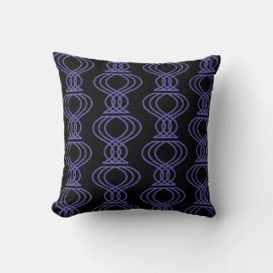 Periwinkle Blue and Black Finial Pattern 2-Sided Throw Pillow
