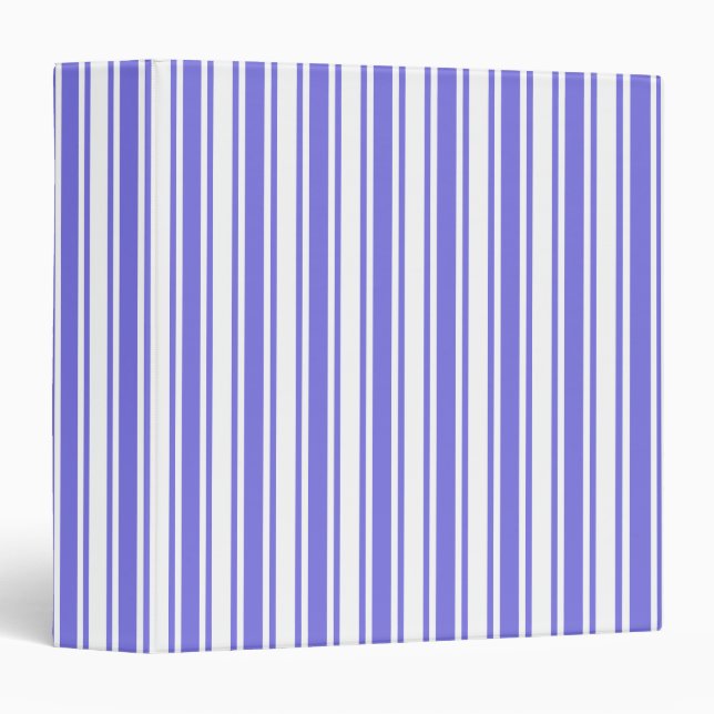 Periwinkle blue and white candy stripes binder (Front/Spine)