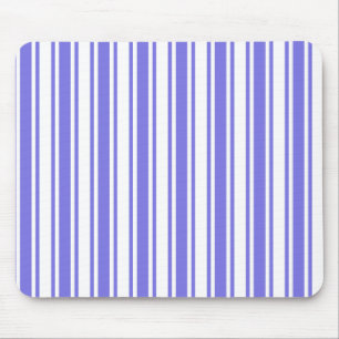 Periwinkle blue and white candy stripes mouse pad