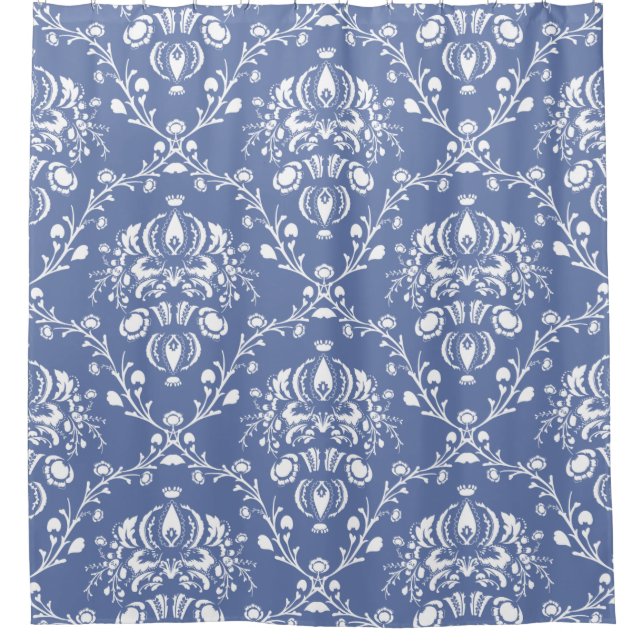 Periwinkle Blue and White Damask (Front)