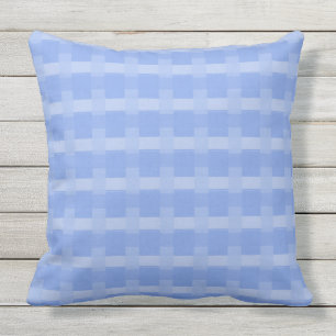 Periwinkle Blue Checks Outdoor Pillow 20x20