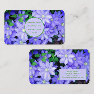 PERIWINKLE BLUE CLEMATIS  BUSINESS CARD