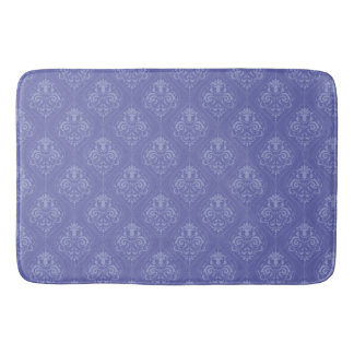Periwinkle Blue Damask Bath Mat