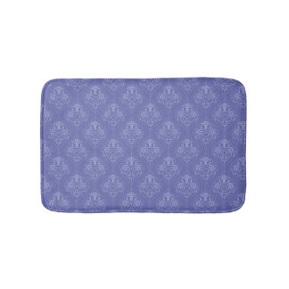 Periwinkle Blue Damask Bath Mat