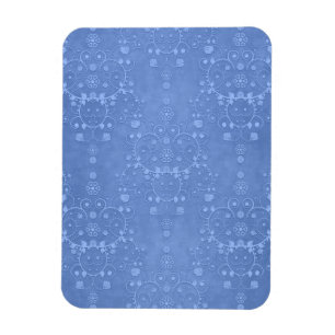 Periwinkle Blue Fancy Floral Damask Pattern Magnet