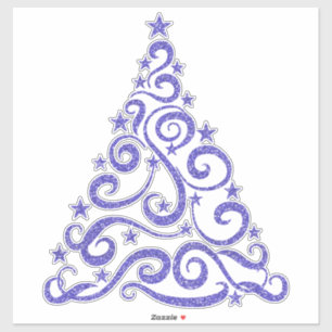Periwinkle Blue Faux Glitter Christmas Tree
