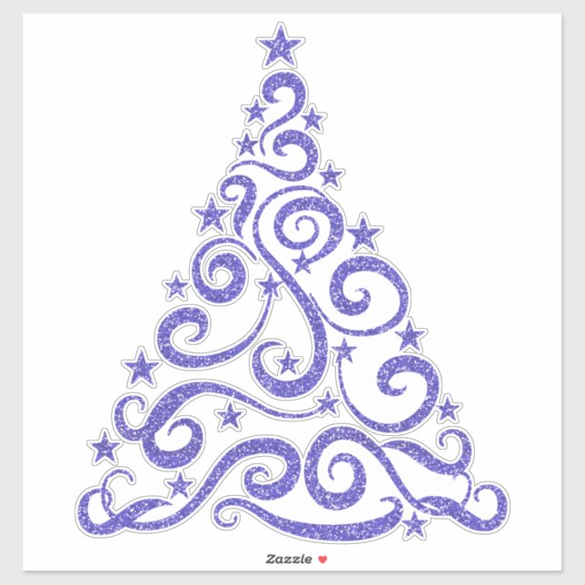 Periwinkle Blue | Faux Glitter Christmas Tree (Sheet)