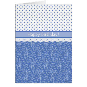 Periwinkle Blue, Faux Lace, Polka Dots Birthday