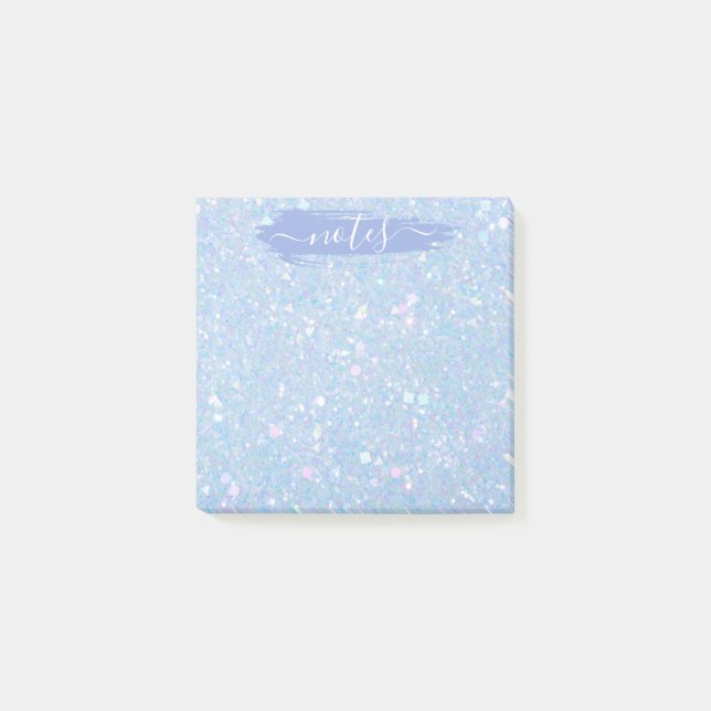 Periwinkle Blue Glitter Glam Note Pad (Front)