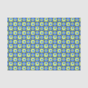 Periwinkle Blue Green Square Dot Geometric Pattern Tissue Paper