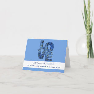 Periwinkle Blue Hydrangeas Wedding Thank You Card