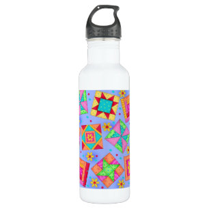 Periwinkle Blue Quilt Block Art 710 Ml Water Bottle