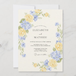 Periwinkle Blue Romantic Spring Wedding Invitation