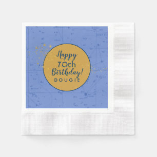 Periwinkle Blue Starmap Birthday Napkin