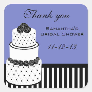Periwinkle Bridal Shower Thank You Stickers