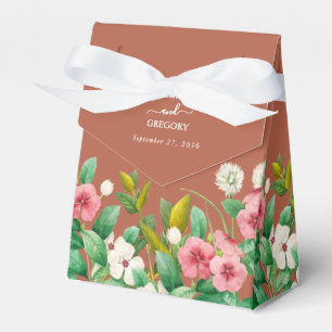 Periwinkle Burnt Orange Terracotta Wedding Favor Box