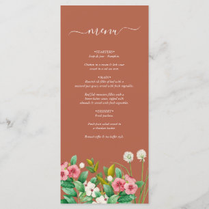Periwinkle Burnt Orange Terracotta Wedding Menu