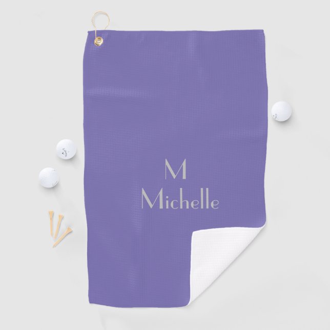 Periwinkle colour - add monogram& name golf towel (InSitu)