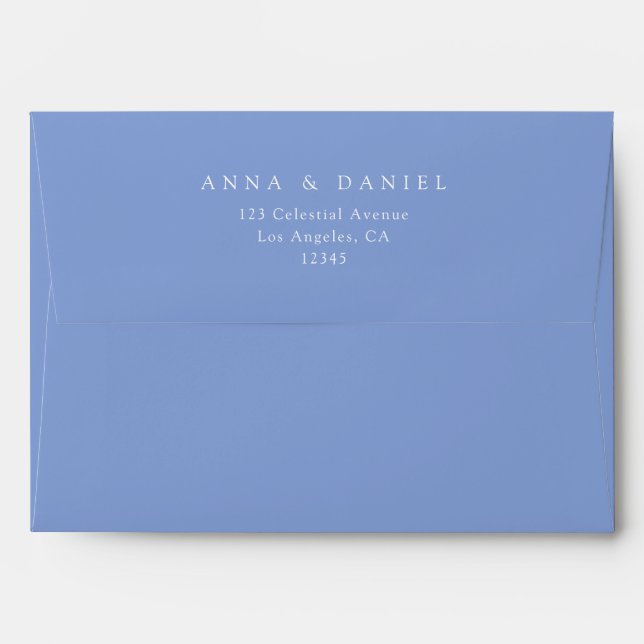 Periwinkle Coordinate Wedding Envelope (Back (Top Flap))