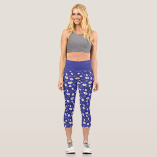 Periwinkle Daisy Floral high Waisted Leggings