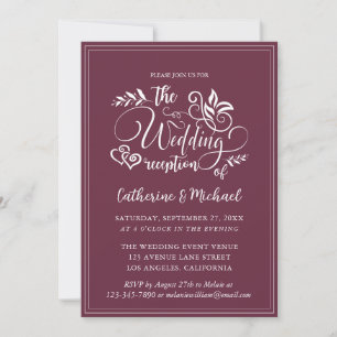 Periwinkle Decorative Wedding Calligraphy Invitation