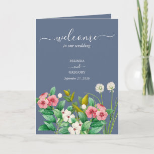 Periwinkle Dusty Blue  Wedding Order of Service  Program