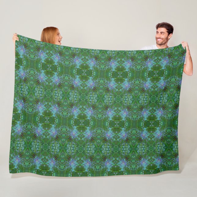 Periwinkle Explosion Holographic Abstract Art    Fleece Blanket (In Situ)