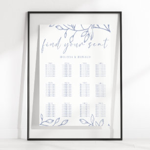 Periwinkle Flo Simple Wedding Seating Chart
