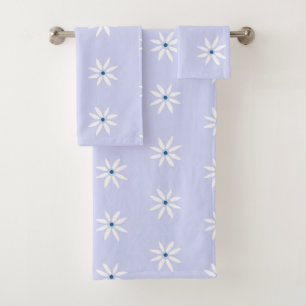 Periwinkle Floral Bath Towels