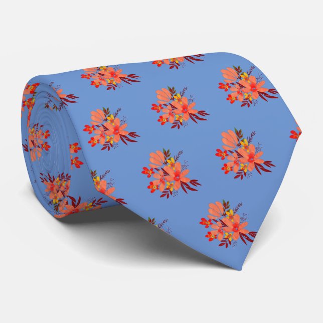 Périwinkle Floral Cravate (Roulé)
