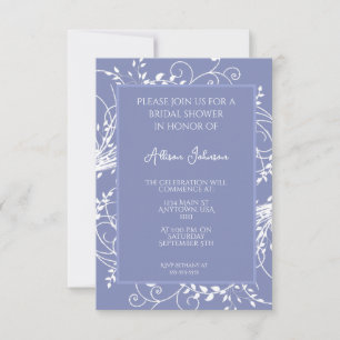 Periwinkle Flourish Bridal Shower Invitation