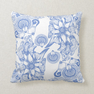 Periwinkle Flower of Power Throw Pillow