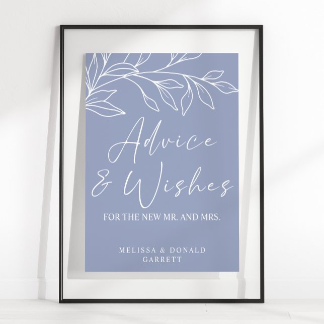 Periwinkle Flower Simple Wedding Advice & Wishes Poster (Creator Uploaded)
