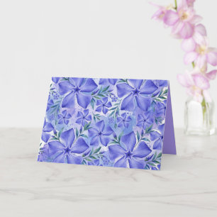 Periwinkle Flowers Blue Violet Vinca Blossoms Card