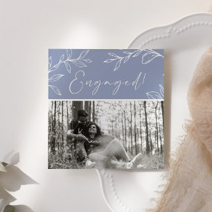 Periwinkle Flowers Boho Add Photo Engagement Party