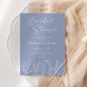 Periwinkle Flowers Boho Bridal Shower Invitation