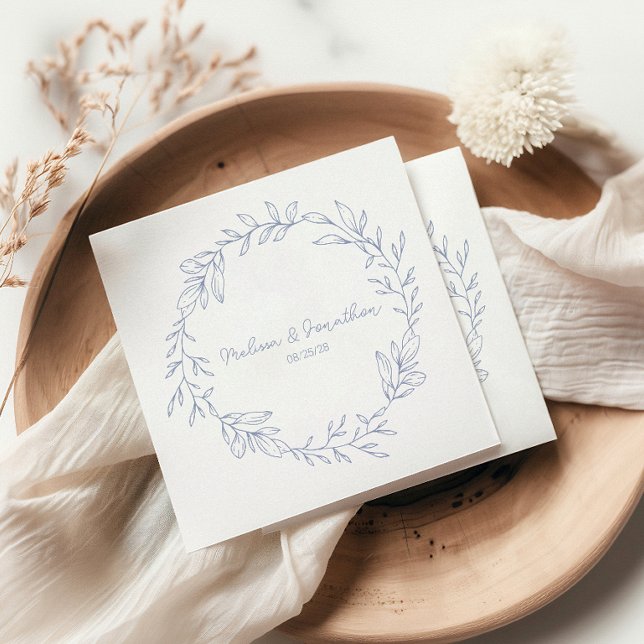 Periwinkle Flowers Boho Romantic Wedding Napkin (Creator Uploaded)