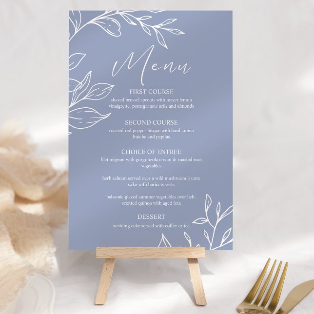 Periwinkle Flowers Boho Wedding Menu (Creator Uploaded)