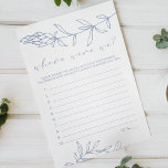 Periwinkle Flowers Game Where Were We Flyer<br><div class="desc">Periwinkle Flowers Bridal Shower Game.  Matching items to complete your event collection are available in our Zazzle store!</div>