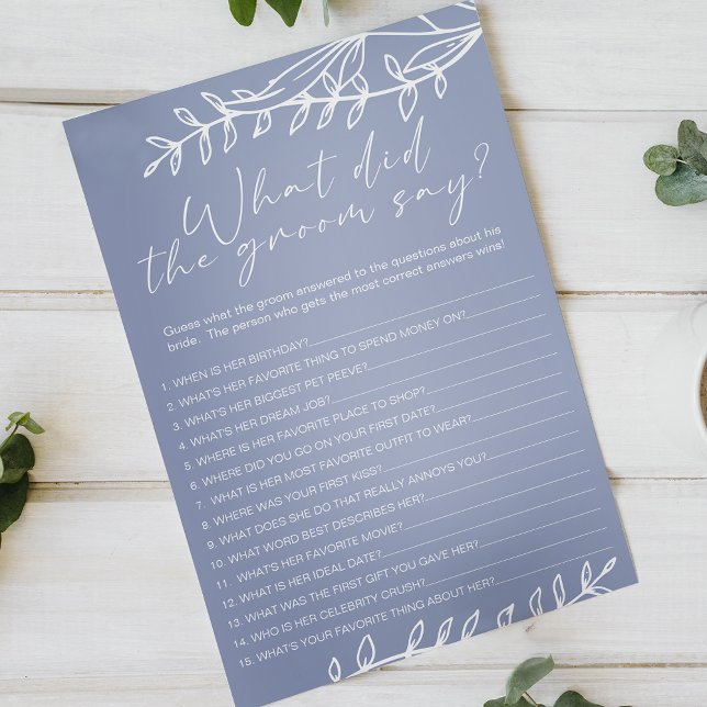 Periwinkle Flowers Game Would the Groom Say Flyer (Creator Uploaded)